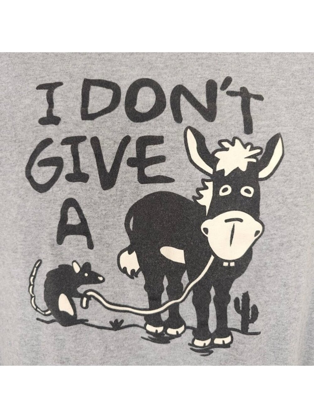 I Dont Give A Rats A** T Shirt Mens Size Medium Gray Donkey Burro Funny Idiom - Picture 3 of 6